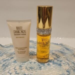 Elizabeth Taylor White Diamonds Body Wash Set - Gold and Cream